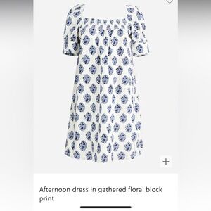 J Crew Afternoon Dress In Gathered Floral Block Print NWT! Size Small